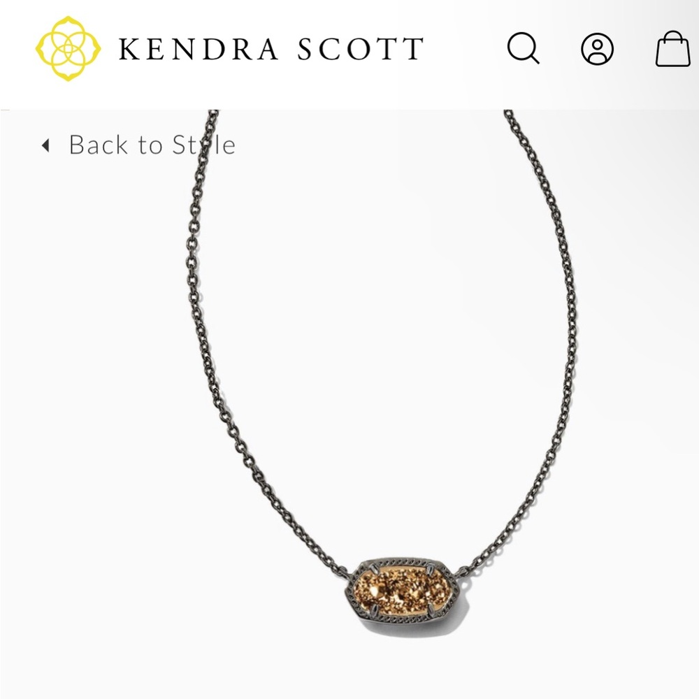 Kendra Scott Elisa Necklace in Gunmetal & Rose Gold Drusy